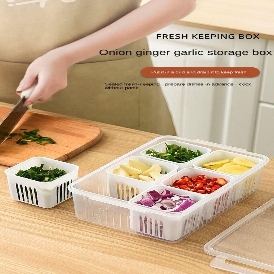 Multi-Compartment Refrigerator Storage Box