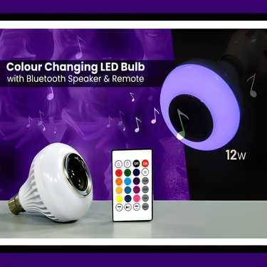 Mood Maestro: Color-Changing LED Bulb with Bluetooth Speaker with Remote